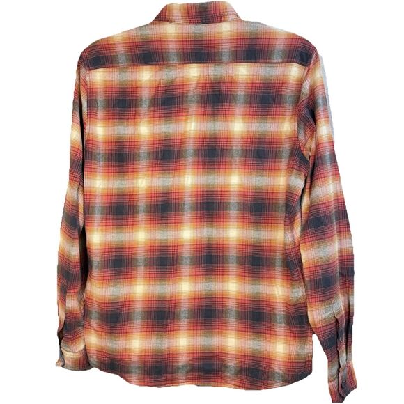 Tailor Vintage Men's Rust gold Plaid Luxe Performance Shirt Size M - Picture 4 of 9